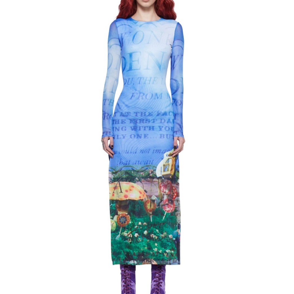 Vibrant Blue and Green Maxi Dress